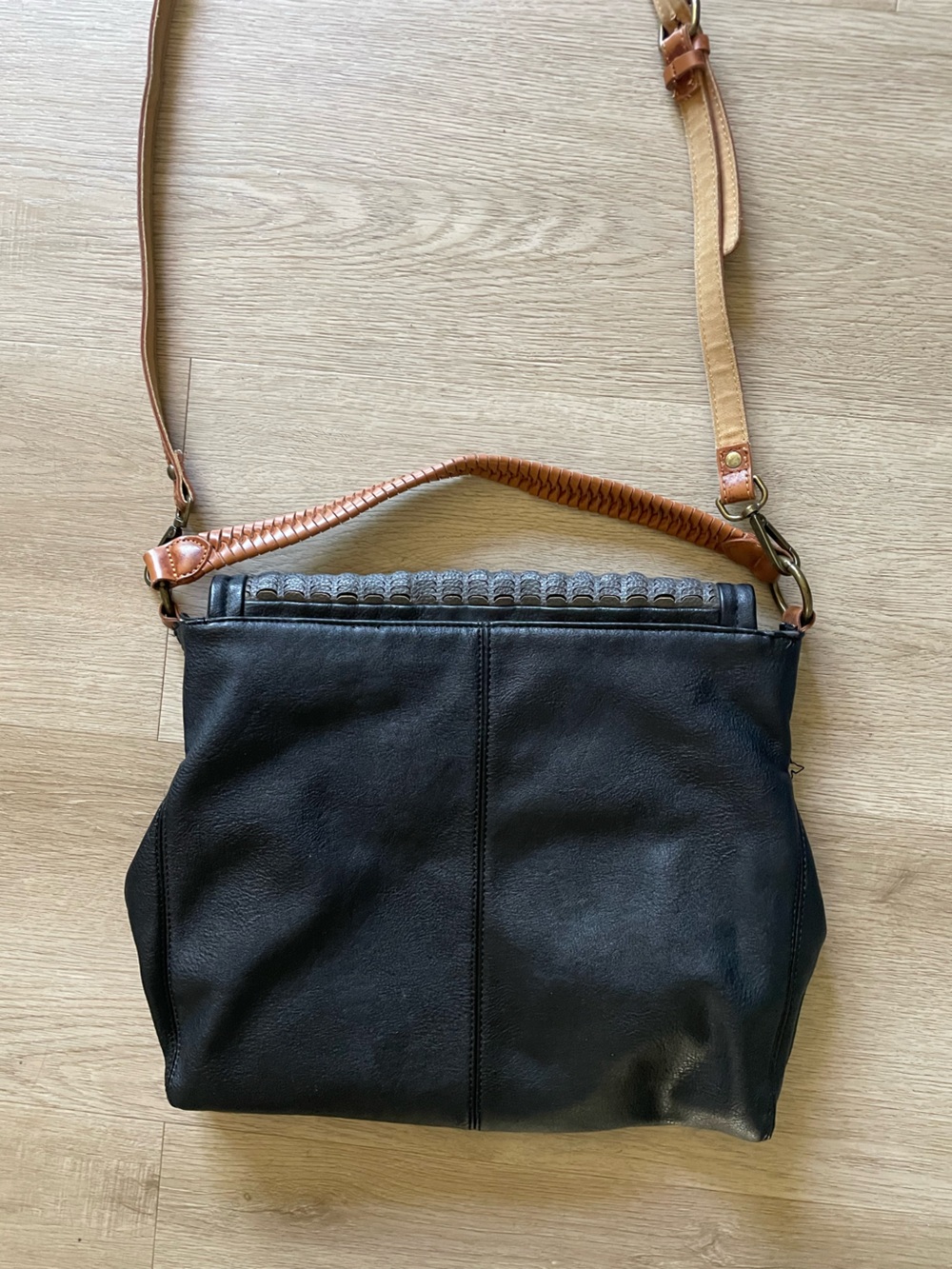 Free People Black & Brown Crossbody Hobo Bag - Picture 4 of 4